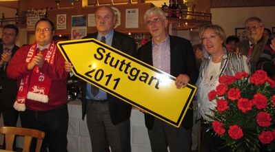 Von links nach rechts: Dr. Achim Brötel, Jürgen Graner, Herbert Kilian, Georg und Blanka Nelius, Peter Loser